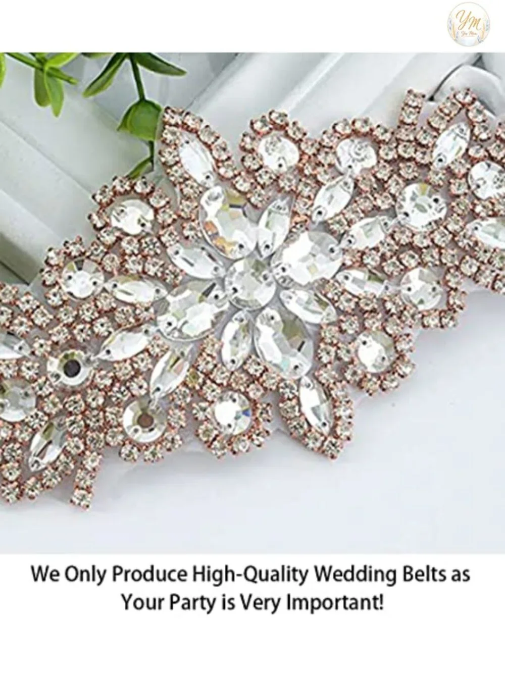 Wedding Sash Belt Bridal Rhinestone Applique Crystal Pearl Handmade 5 Pack